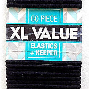 Fashion Hair Elastic Keepers Black XL Value 60 Pcs